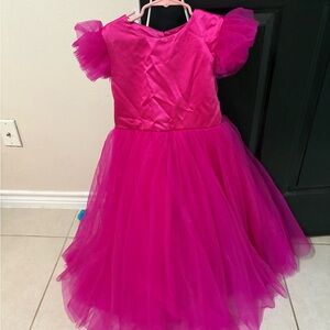 Girls Hot Pink Tulle Party Dress